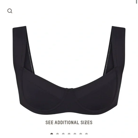SKIMS Shaping Swim Unlined Underwire Bikini Top in Onyx size Small - Picture 12 of 15